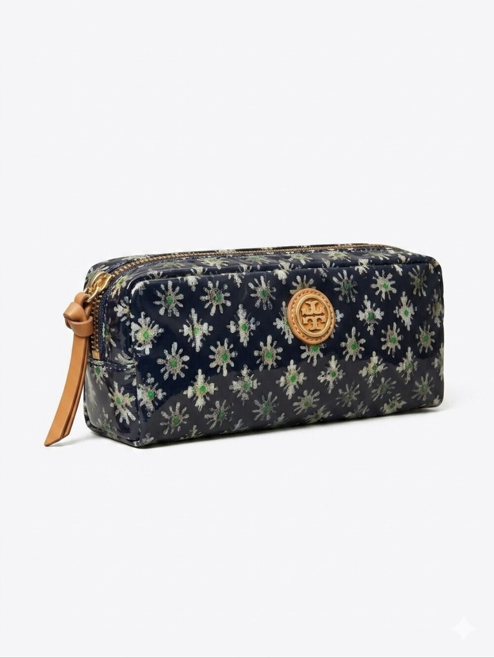 Tory Burch Kerrington Cosmetic Case Navy Happy Time Floral Makeup Pouch Travel B